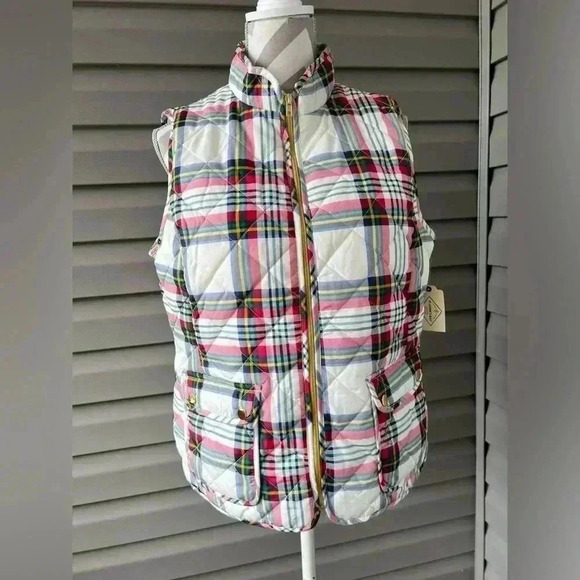NWT- St John’s Bay Women’s Multicolor Puffer Vest Sz L - Picture 1 of 7